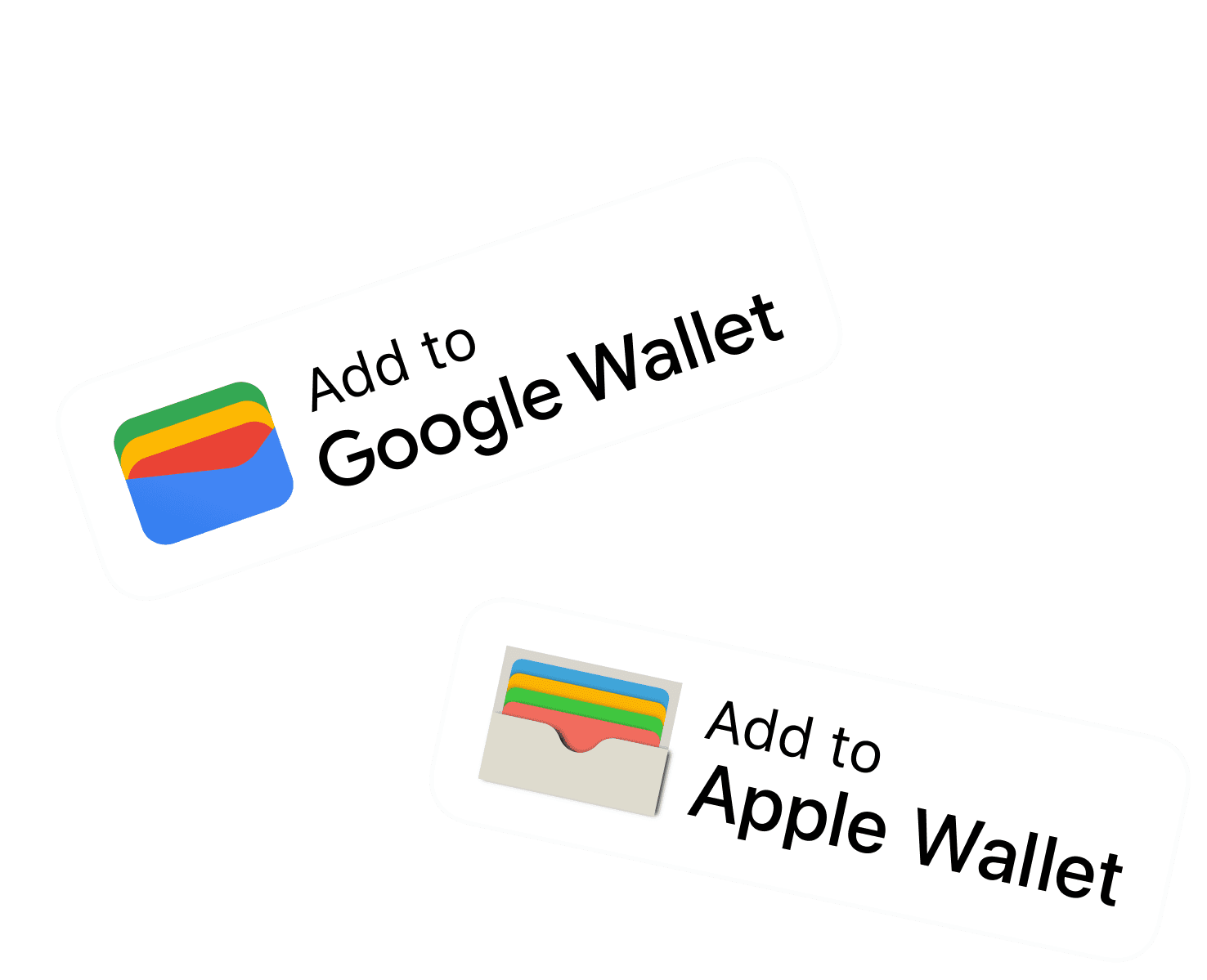 Boutons Ajouter à Google Wallet et Ajouter à Apple Wallet